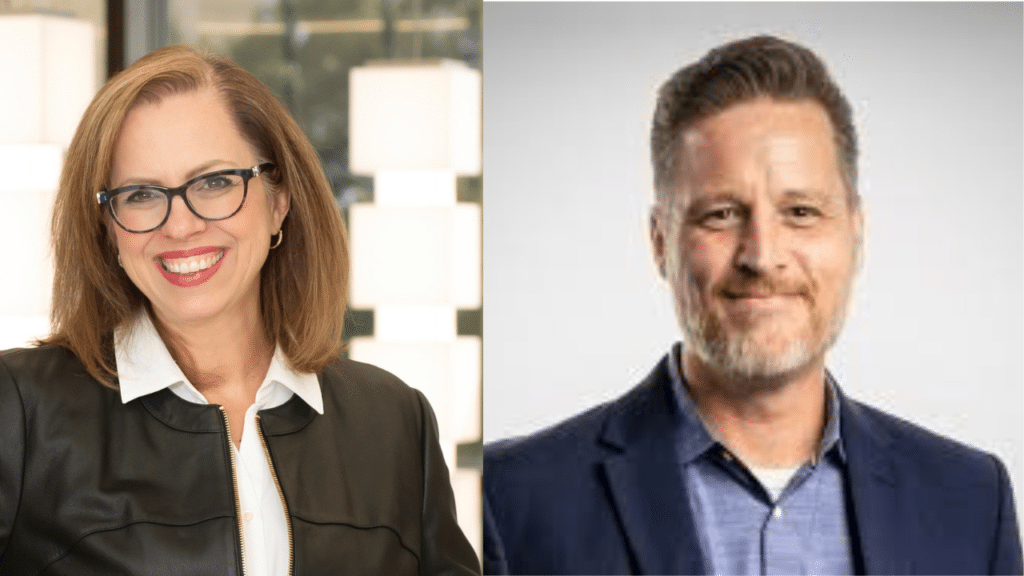 Two professional business headshots side by side