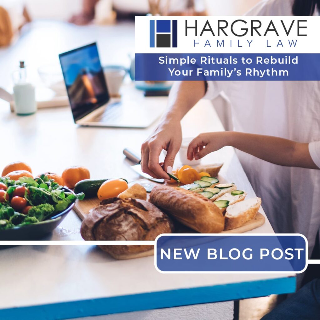 Person preparing sandwiches with family law blog overlay