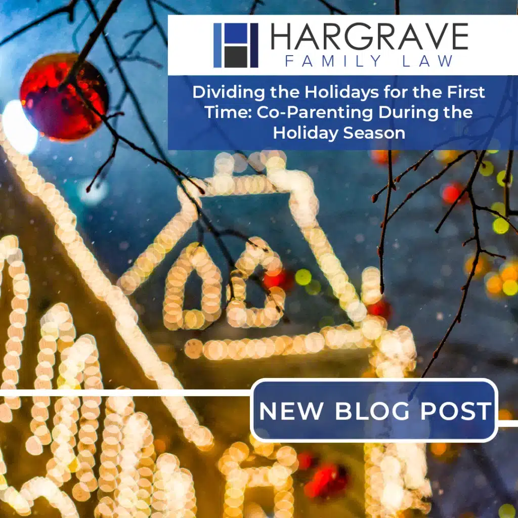 Holiday lights shaped like house with blog announcement