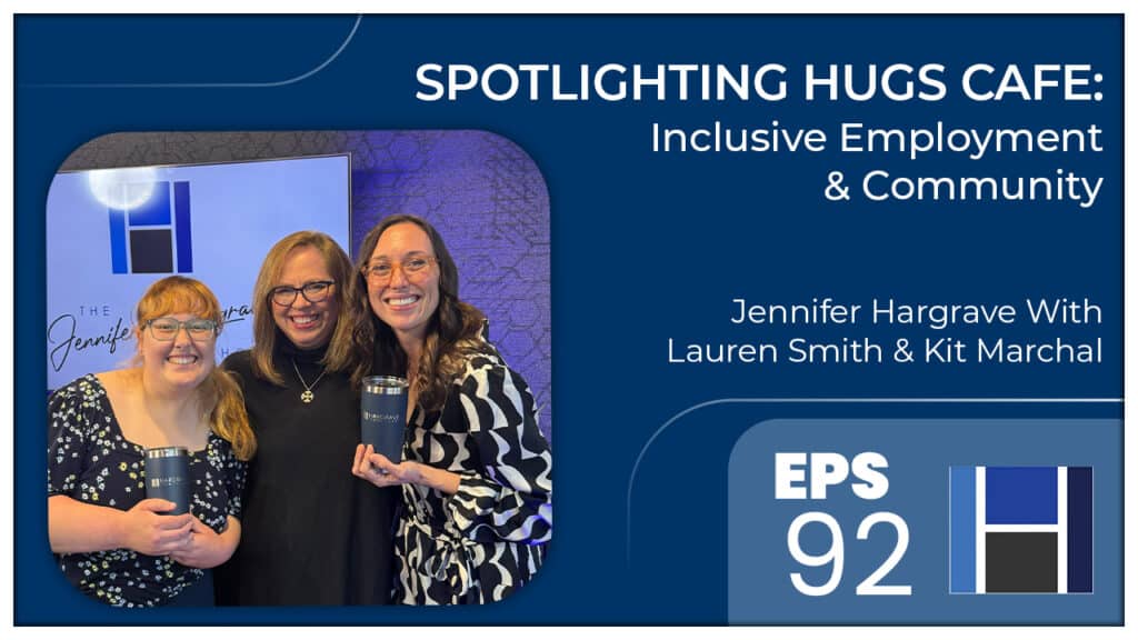 Three women promoting Hugs Cafe podcast episode