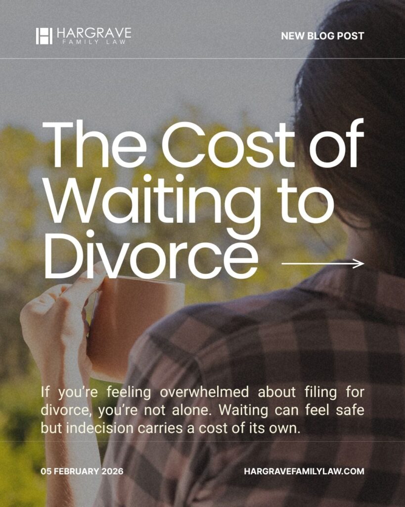 Person holding mug with divorce blog post overlay