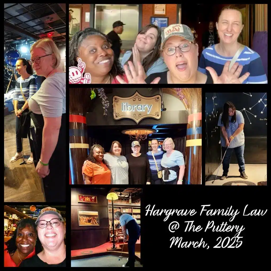 Group enjoying mini golf at The Puttery