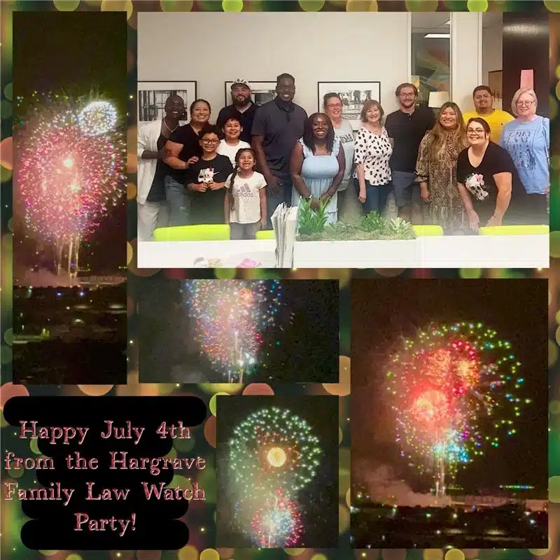 Group photo and Fourth of July fireworks collage