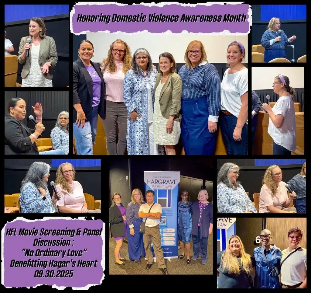 Panel and guests at domestic violence awareness event