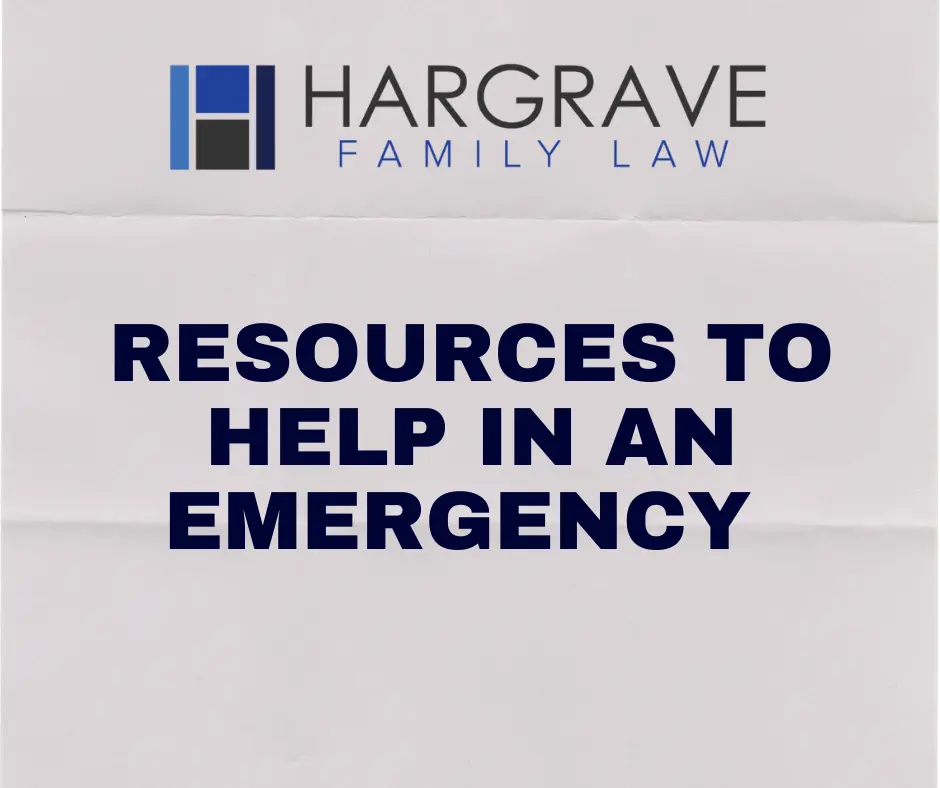 Hargrave Family Law emergency resources graphic
