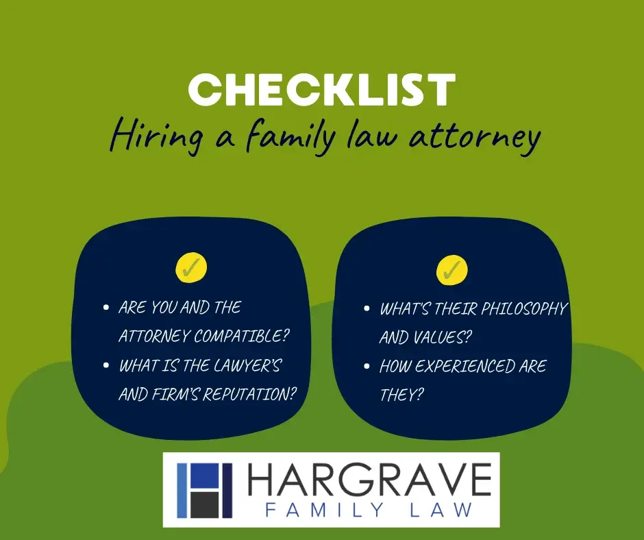 Checklist for hiring a family law attorney