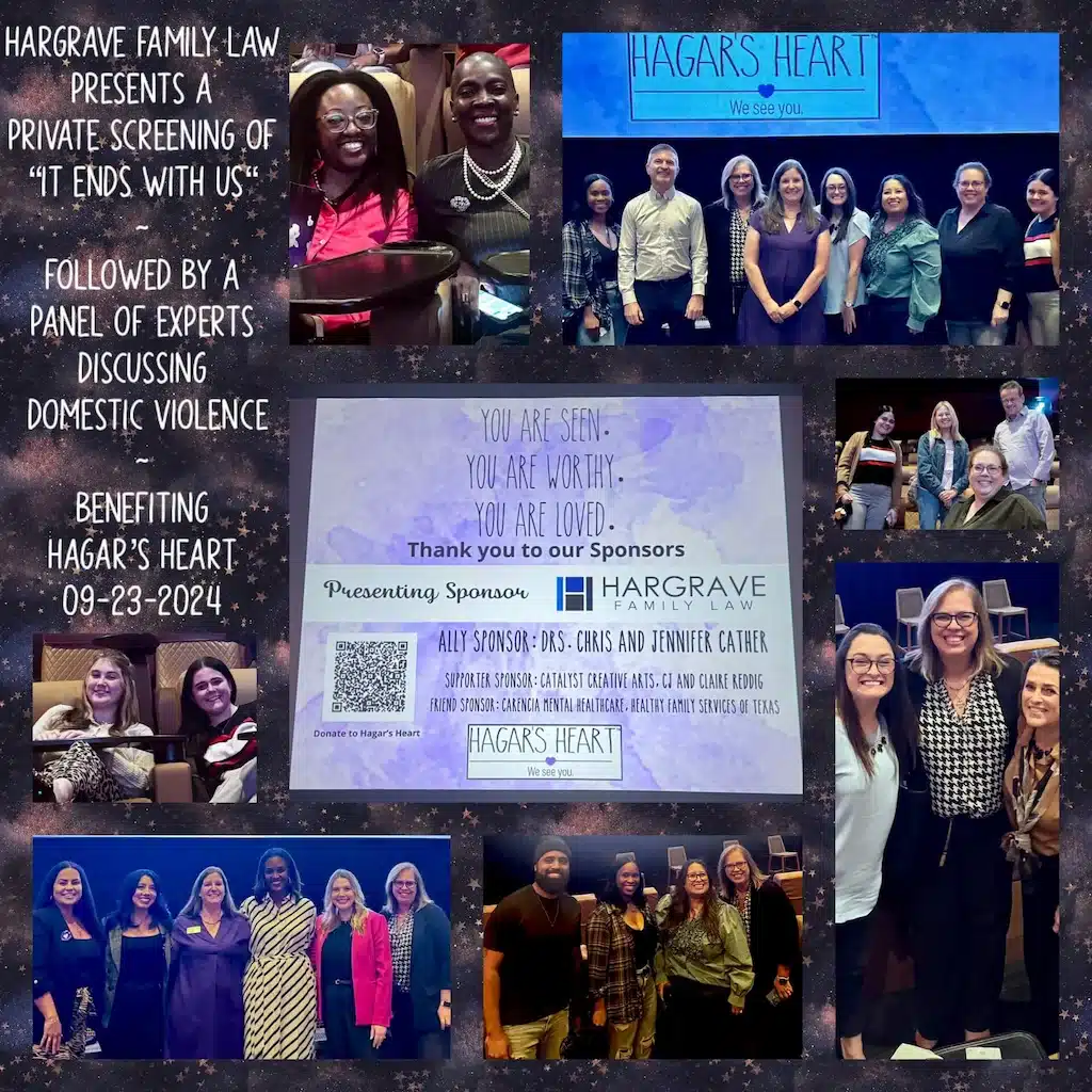 Domestic violence awareness screening event photo collage