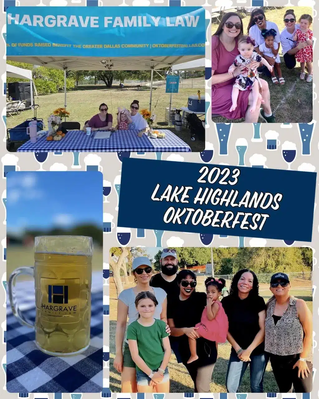 Lake Highlands Oktoberfest booth and smiling families