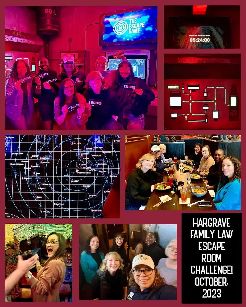 Team celebrating escape room challenge victory together
