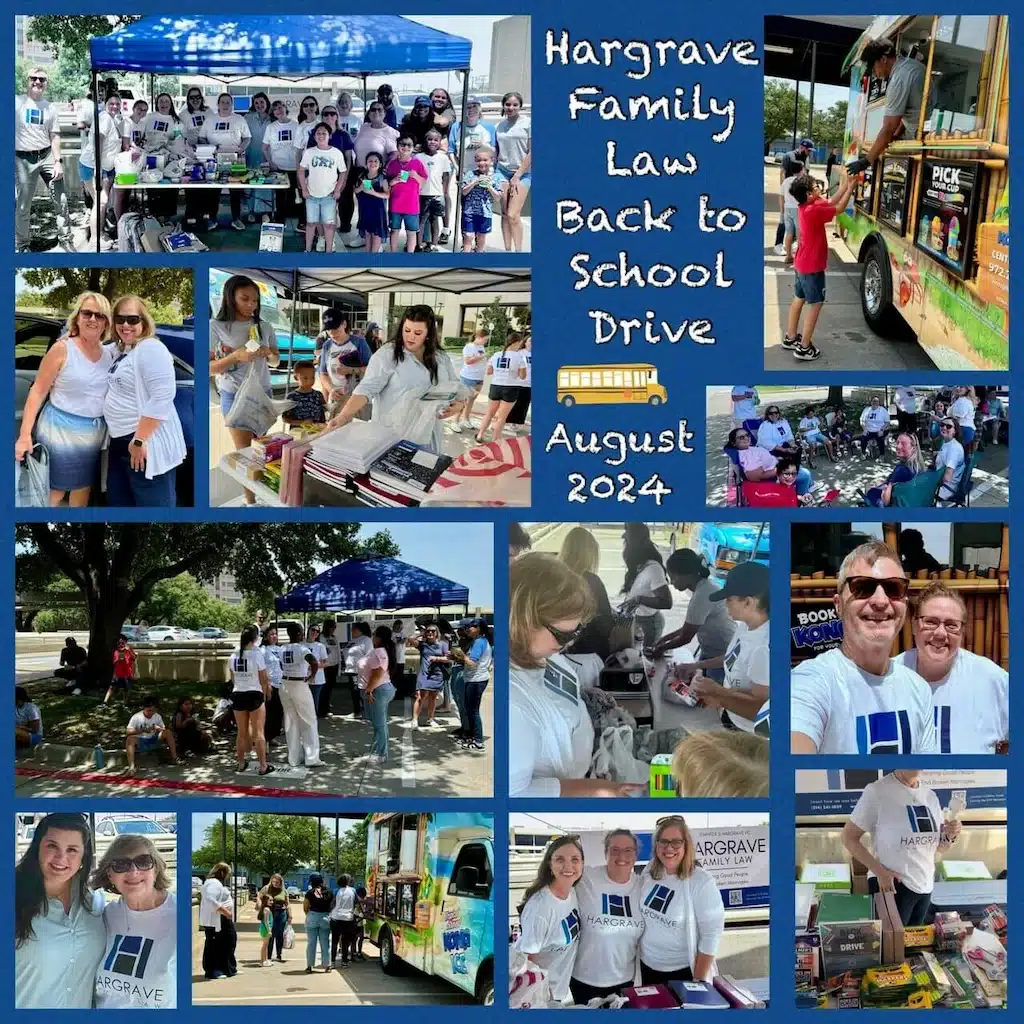 Community volunteers at back-to-school supply drive event