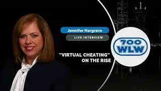 Live interview graphic about virtual cheating on rise