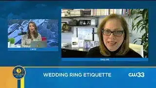News broadcast discussing wedding ring etiquette