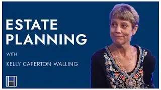 Estate planning event with female speaker at podium