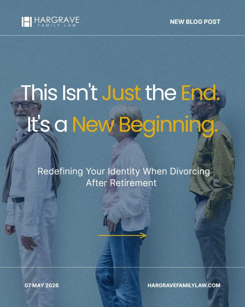 Older couple standing apart symbolizing retirement divorce