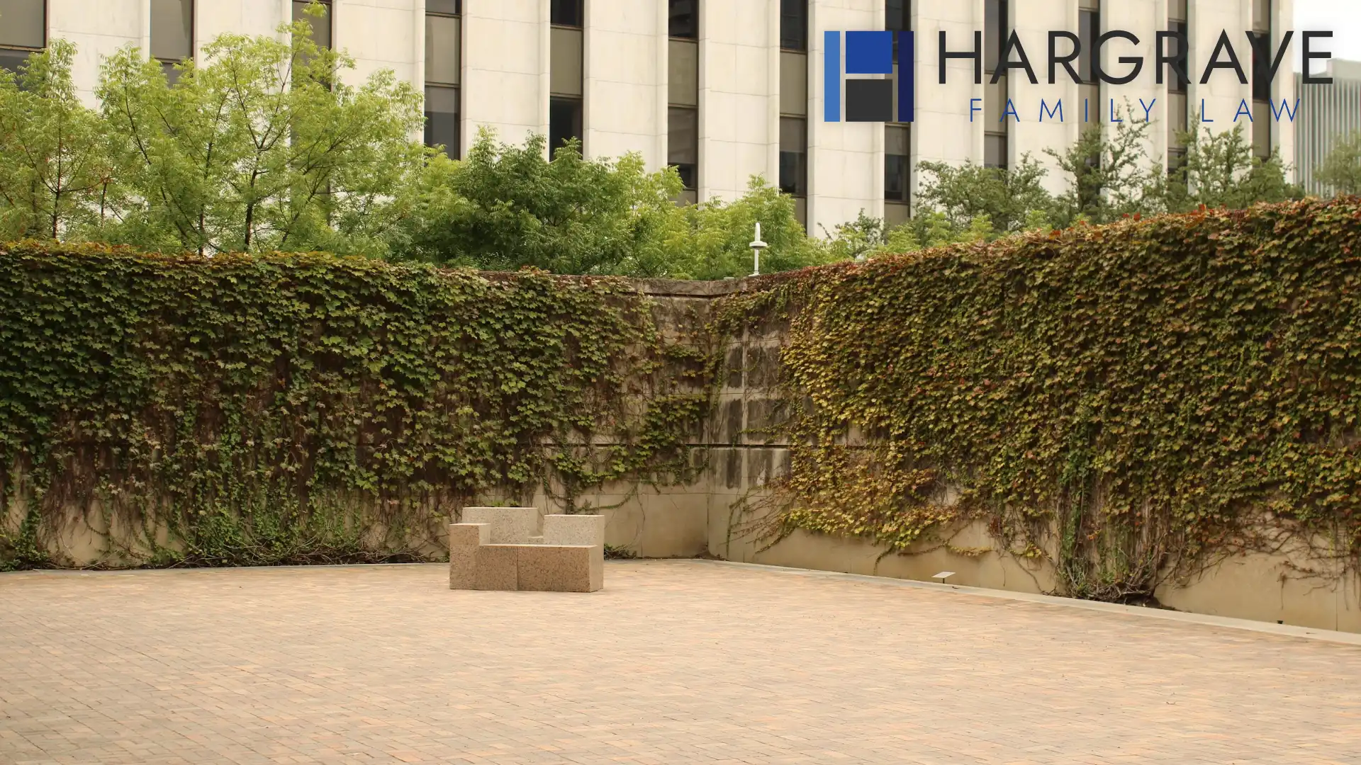 A quiet ivy-covered plaza in downtown Dallas, where parents plan divorce arrangements for a child with special needs.