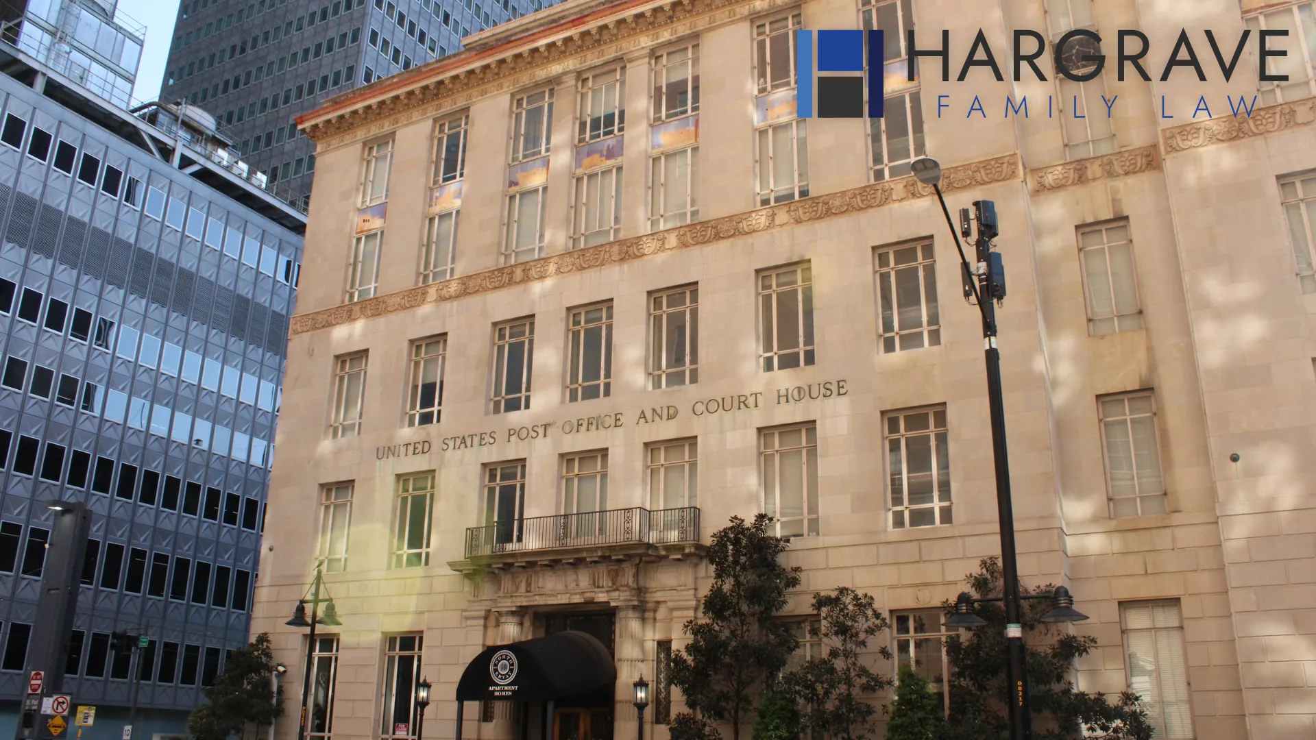 A historic stone federal courthouse and post office building in downtown Dallas, where custody and support orders are modified.